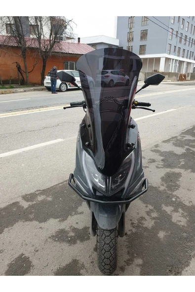 MOTOCAM Arora Safari PRO Siperlik Ön Cam 2023-2025 Model 80cm Siyah Renkli 4mm UZUN CAM