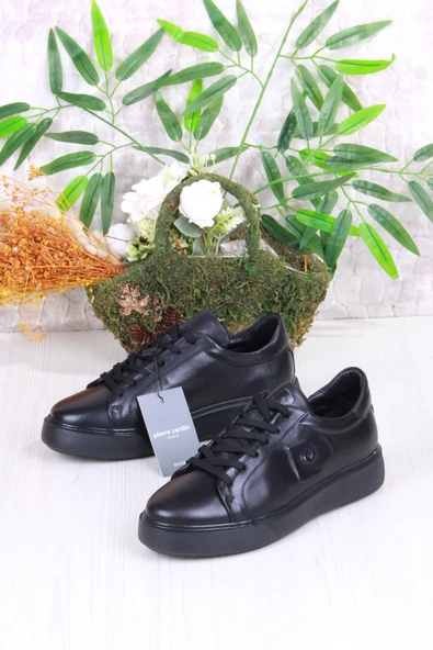 Pierre Cardin 1362002 Siyah Orijinal Ürün İç Ve Dış Hakiki Deri Sneaker Erkek Ayakkabı - Resim 3