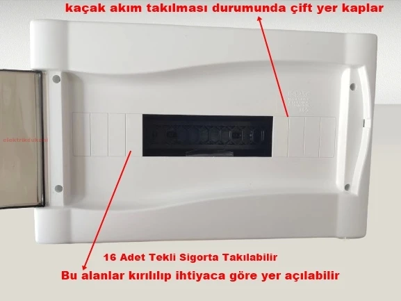 IŞILDAR 16lı Tek Sıra Sıva Altı Otomat Sigorta Kutusu - Klemensli S. A. - 5