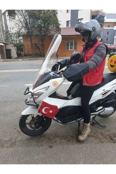 MOTOCAM Honda Pcx Siperlik Ön Cam 2014 2017 Model 83cm Şeffaf Renkli 4mm UZUN CAM - 2