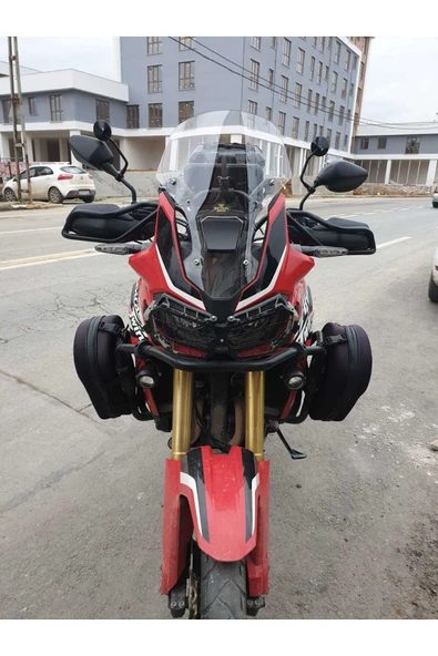 MOTOCAM Honda Afrika Twin CRF 1000 Ön Cam 2016 2020 Model 55cm Şeffaf Renkli 4mm UZUN CAM