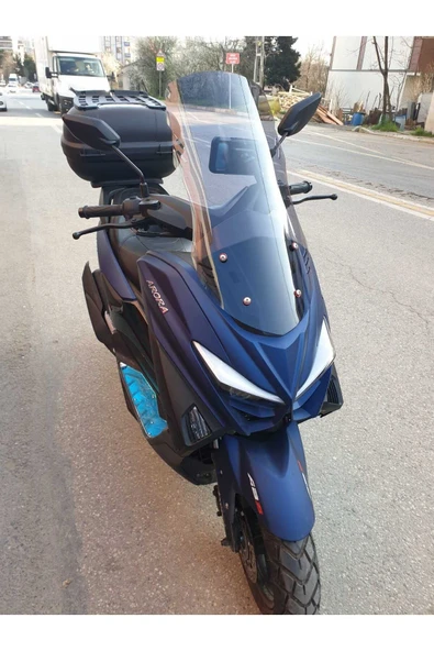 MOTOCAM Arora Max T 150 Siperlik Ön Cam 2022-2025 Model 75cm Füme Renkli 4mm UZUN CAM
