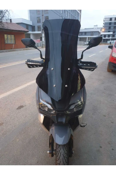 MOTOCAM RKS Freccia 150 Siperlik Ön Cam Alt Siyah 2022-2025 Model 75cm Siyah Renkli 4mm UZUN CAM