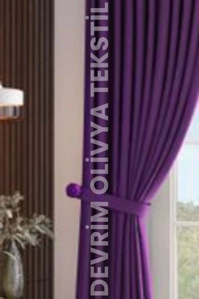 SHY TEKSTİL Lüks 1. Sınıf Özel Dikim Mor Blackout Işık Geçirmez Fon Perde Ekstraforlu Karartma Blackout