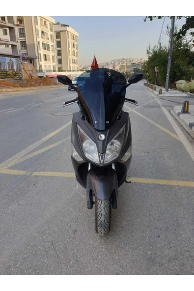 MOTOCAM SYM Joymax 250 İ Siperlik Ön Cam 2013 2016 Model 54cm siyah Renkli 4mm KISA SPOR CAM