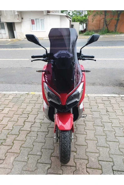 MOTOCAM RKS Reale 125 Siperlik Ön Cam 2023-2025 Model 65cm Siyah Renkli 4mm ORTA BOYLU CAM