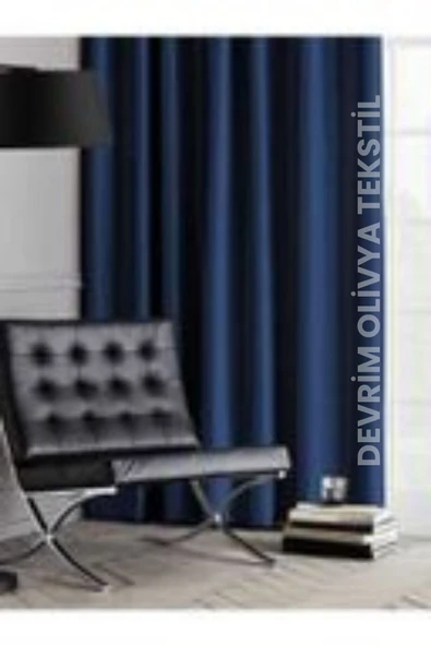 SHY TEKSTİL Lüks 1. Sınıf Özel Dikim Lacivert Blackout Işık Geçirmez Fon Perde Ekstraforlu Karartma Blackout - 2