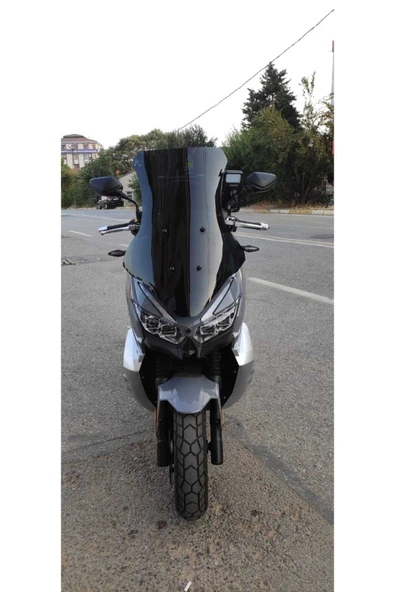 MOTOCAM RKS Blade 250 -350  Siperlik Ön Cam 2023-2025 Model 65cm Siyah Renkli 4mm ORTA BOYLU CAM