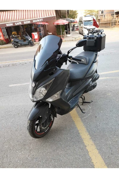 MOTOCAM SYM Joymax 250 İ Siperlik Ön Cam 2015 2016 Model 65cm Siyah Renkli 4mm APARAT GÖNDERİLMEYECEK - 3