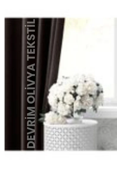 SHY TEKSTİL Lüks 1. Sınıf Özel Dikim Acı Kahve Blackout Fon Perde - Işık Geçirmez, Ekstraforlu Karartma - 2