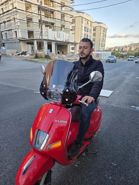 MOTOCAM Küba Grace 50 125 Ön Cam 2023-2025 Model 42cm Siyah Renkli Elcikli APARATSIZDIR - 3