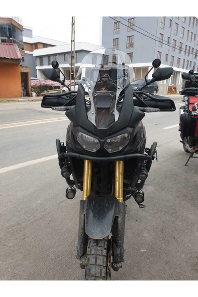 MOTOCAM Honda Afrika Twin CRF 1000 Ön Cam 2016 2020 Model 45cm Şeffaf Renkli 4mm KISA CAM