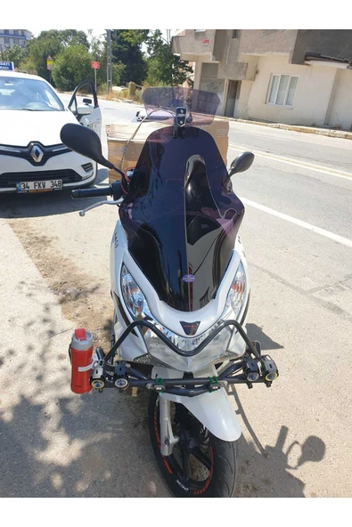 MOTOCAM Honda Pcx Siperlik Ön Cam 2011 2013 Model 59cm Siyah Renkli ORTA BOYLU CAM