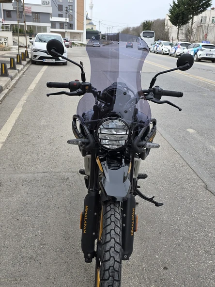 MOTOCAM Himalayan Royal Enfıeld 450 Siperlik Ön Cam 2023-2025 Model 49cm Füme Renkli 4mm