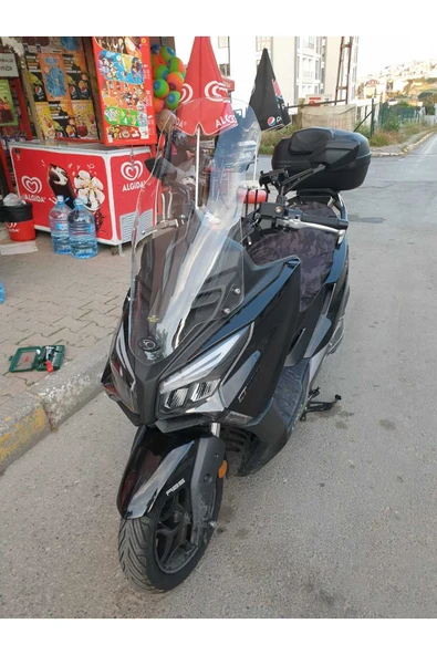 MOTOCAM Kymco Xtown 250 İ Siperlik Ön Cam 2020 2025 Model 83cm Şeffaf Renkli 4mm UZUN CAM - 3