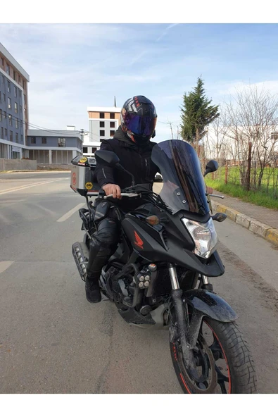 MOTOCAM Honda NC 700 750 X Siperlik Ön Cam 2012 2015 Model 59cm Siyah Renkli 4mm UZUN CAM - 2
