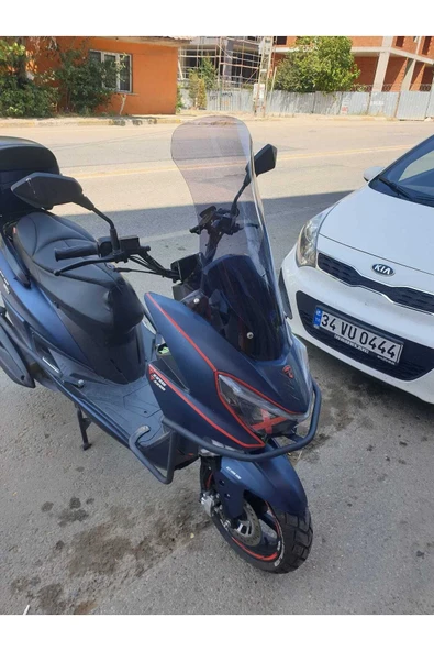 MOTOCAM Küba Newlight PRO Siperlik Ön Cam 2023-2025 Model 75cm Açık Füme Renkli 4mm UZUN CAM - 3