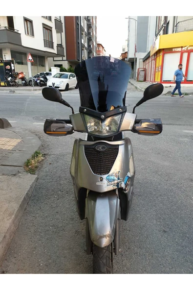 MOTOCAM Kymco People S 200 Siperlik Ön Cam 2011 Model 48cm Siyah Renkli 4mm UZUN CAM