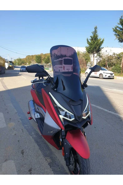 MOTOCAM Ariic Chief 318 Siperlik Ön Cam 2023-2025 Model 75cm Siyah Renkli 4mm UZUN CAM