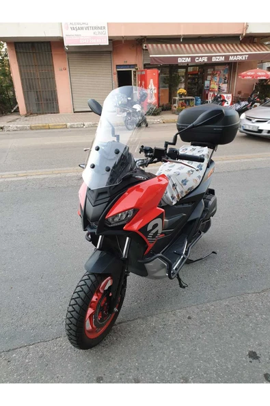 MOTOCAM Aprilia SR GT 200 Siperlik Ön Cam 2021-2025 Model 58cm Şeffaf Renkli 4mm - 3