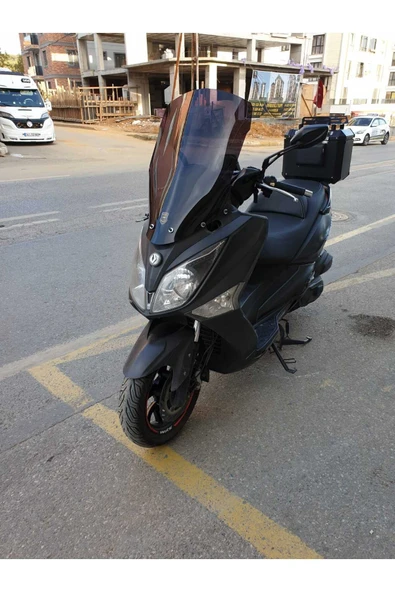 MOTOCAM SYM Joymax 250 İ Siperlik Ön Cam 2013 2016 Model 65cm Siyah Renkli 4mm ORTA BOYLU CAM İADESİ YOKTUR - 3