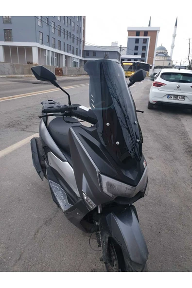 MOTOCAM Arora ZRX 200 Siperlik Ön Cam 2022 Model 75cm Siyah Renkli 4mm UZUN CAM - 2