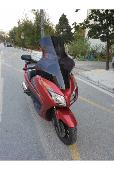 MOTOCAM Honda Forza 300 Siperlik Ön Cam 2014-2017 Elcikli 78cm Siyah Renkli 4mm UZUN CAM - 2