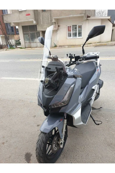MOTOCAM Arora Beatrix 150 Siperlik Ön Cam 2023-2025 Model 55cm Şeffaf Renkli 4mm KISA SPOR CAM - 3