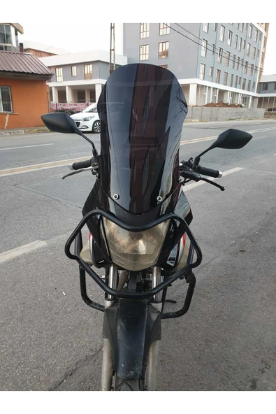 MOTOCAM Honda CBF 150 Siperlik Ön Cam 2005 2017 Model 51cm Siyah Renkli 4mm