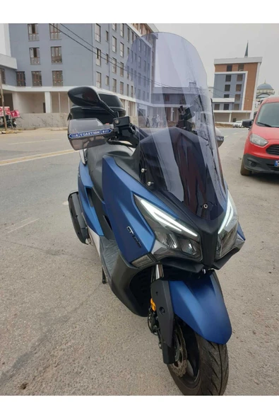 MOTOCAM Kymco Xtown 250 İ Siperlik Ön Cam 2020 2025 Model 83cm Füme Renkli 4mm UZUN CAM - 3