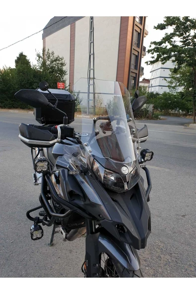 MOTOCAM Benelli TRK 502 X Siperlik Ön Cam 2017-2025 Model 54cm Şeffaf Renkli 4mm UZUN CAM - 2