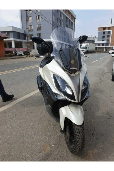 MOTOCAM Kymco Xciting 400 İ Siperlik Ön Cam 2015 Model 72cm Şeffaf Renkli 4mm UZUN CAM - 3