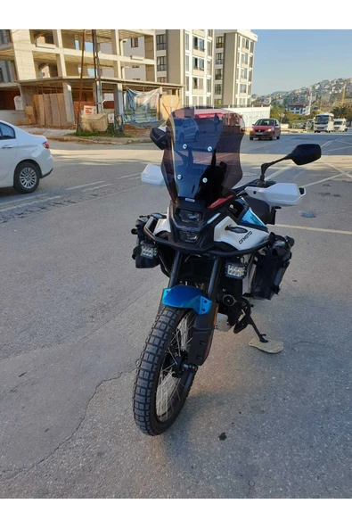 MOTOCAM CF MOTO 450 MT Siperlik Ön Cam 2025 Model 55cm siyah Renkli 4mm UZUN CAM - 3