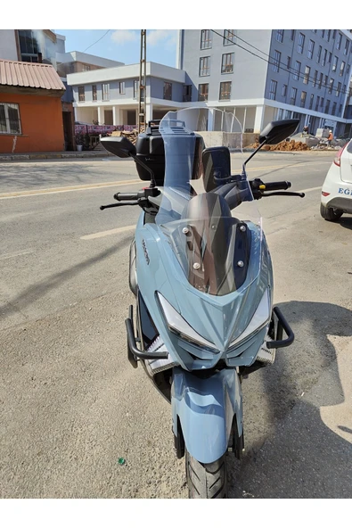 MOTOCAM Küba Chia 125 Siperlik Ön Cam 2023-2025 Model 55cm Şeffaf Renkli 4mm KISA SPOR CAM - 2
