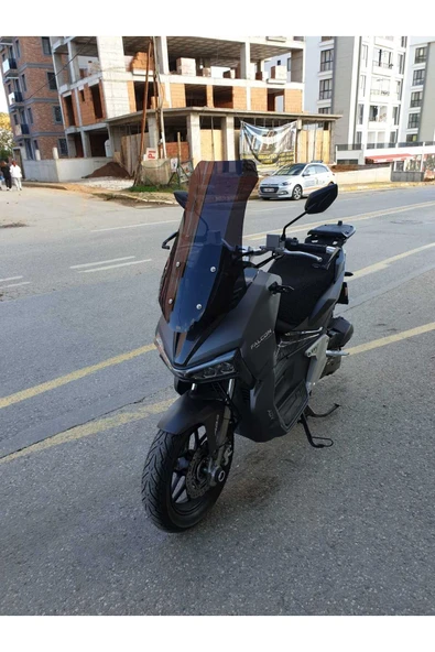 MOTOCAM Falcon Trex 188 Siperlik Ön Cam 2022-2025 Model 55cm Siyah Renkli 4mm KISA SPOR CAM - 3