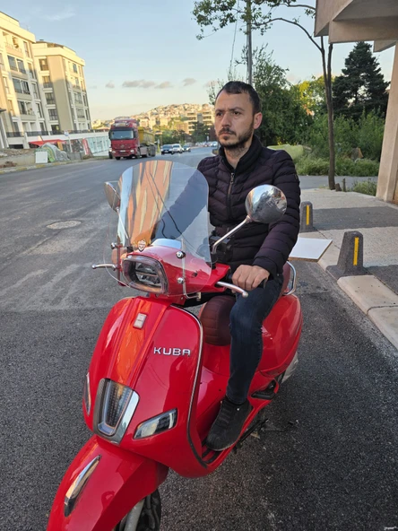 MOTOCAM Küba Grace 50 125 Ön Cam 2023-2025 Model 42cm şeffaf Renkli Elcikli APARATSIZDIR - 3