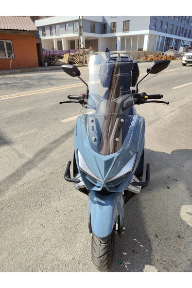 MOTOCAM Küba Chia 125 Siperlik Ön Cam 2023-2025 Model 55cm Şeffaf Renkli 4mm KISA SPOR CAM