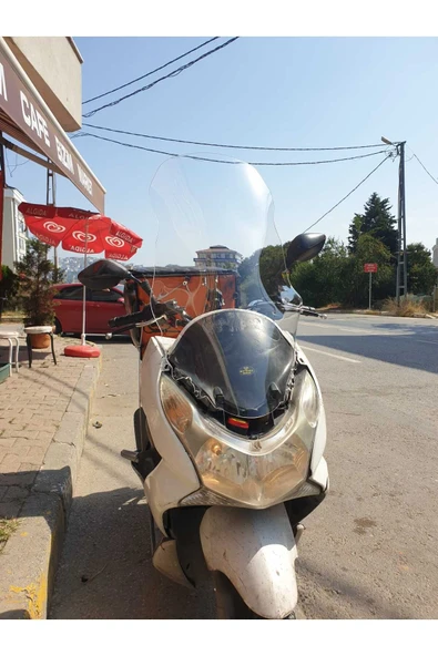MOTOCAM Honda Pcx Siperlik Ön Cam 2011 2013 Model 83cm Şeffaf Renkli 4mm UZUN CAM