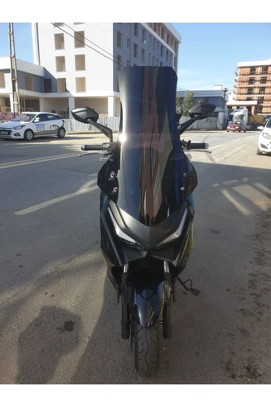 MOTOCAM Kymco Krv 200 Siperlik Ön Cam 2022-2025 Model 75cm Siyah Renkli 4mm UZUN CAM