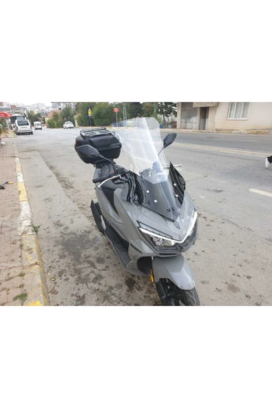 MOTOCAM Mondial Strada 125 Siperlik Ön Cam 2023-2025 Model 75cm Şeffaf Renkli 4mm UZUN CAM - 3