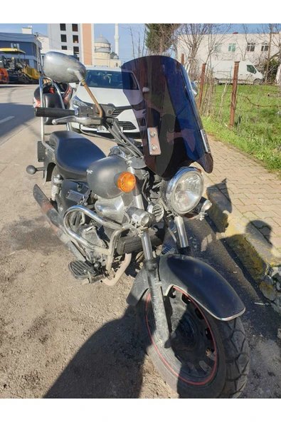 MOTOCAM Küba Süperlight 125 150 200 Siperlik Ön Cam 2008 2016 Model 53cm Siyah Renkli 4mm APARAT GÖNDERİLMEYECEK