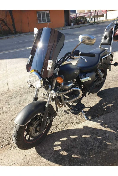 MOTOCAM Küba Süperlight 125 150 200 Siperlik Ön Cam 2008 2016 Model 53cm Siyah Renkli 4mm APARAT GÖNDERİLMEYECEK - 2