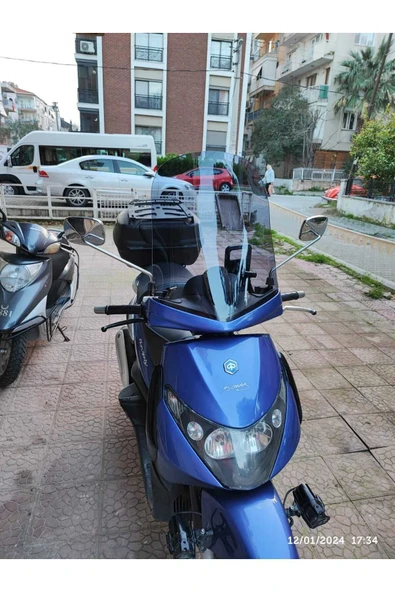 MOTOCAM Piaggio Beverly 250 Siperlik Ön Cam 2005 2007 Model 44cm Füme Renkli 4mm