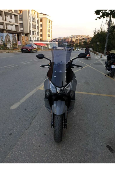 MOTOCAM SYM Joyride 300 Siperlik Ön Cam 2023-2025 Model 75cm Füme Renkli 4mm UZUN CAM