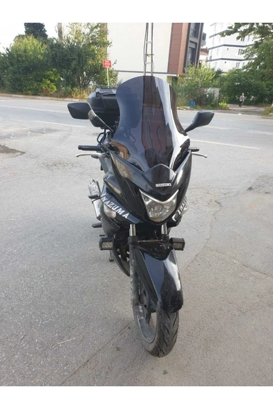 MOTOCAM Suzuki İnazuma GW 250F Siperlik Ön Cam 2012-2017 Model 50cm Siyah Renkli 4mm