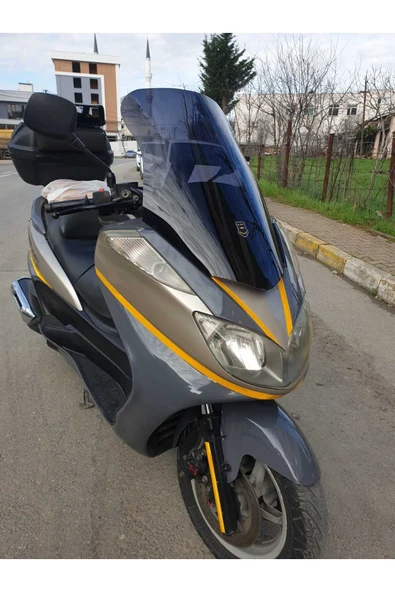 MOTOCAM Yamaha Majesty 400 Siperlik Ön Cam 2005 2006 Model 68cm Siyah Renkli 4mm - 3