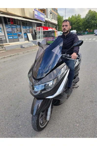 MOTOCAM Piaggio X10 Siperlik Ön Cam 2011-2017 Model 73cm Füme Renkli 4mm - 3