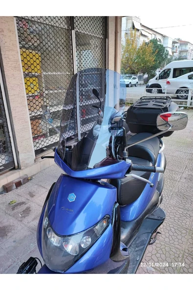 MOTOCAM Piaggio Beverly 250 Siperlik Ön Cam 2005 2007 Model 44cm Füme Renkli 4mm - 2