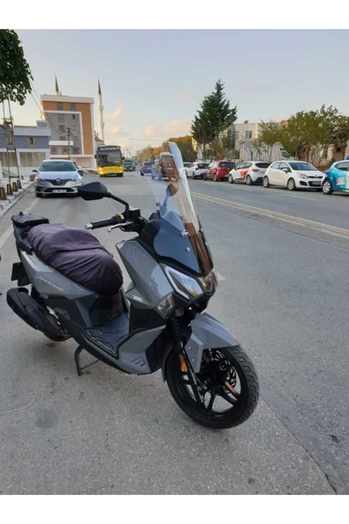 MOTOCAM SYM Joyride 300 Siperlik Ön Cam 2023-2025 Model 75cm Şeffaf Renkli 4mm UZUN CAM - 3