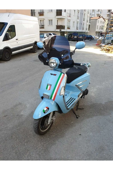 MOTOCAM RKS Bitter Siperlik Ön Cam 2022-2025 Model 43cm siyah Renkli 4mm APARAT GÖNDERİLMEYECEK - 3